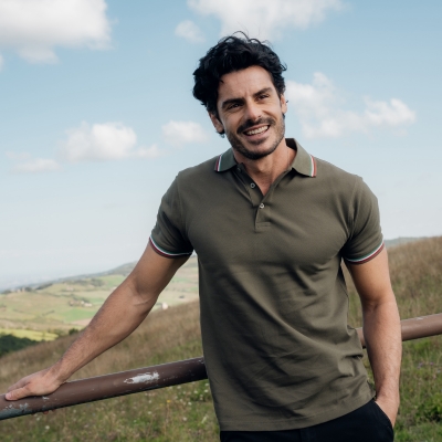 Tricou polo Aostra JRC, barbati, alb